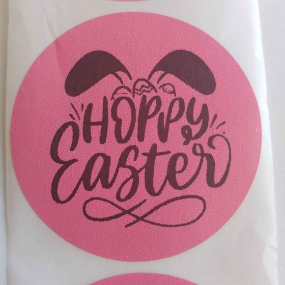 π100 Hoppy Easter- Round Shipping Labels Thermal Packaging Stickers 2"x2"π - Picture 2 of 3